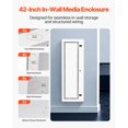 thumbnail image 3 of Media Enclosure, 42-Inch, Structured Media Center with Vented Hinged Door, Cable Management Box, Structured Wiring Multi-Media Cabinet, Recessed Electrical Media Box, for Network Distribution, 3 of 6