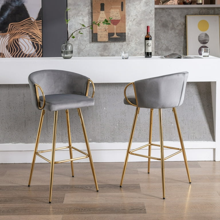 Metal gray shop bar stools