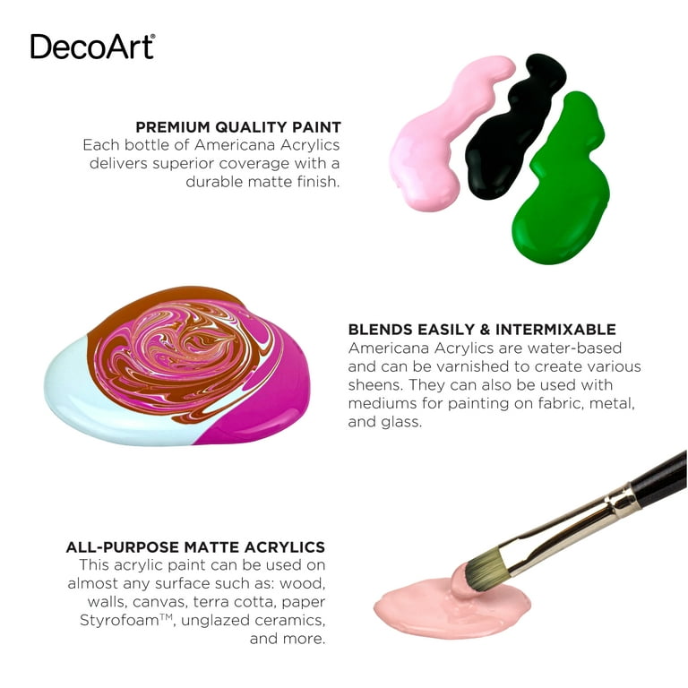  DecoArt Americana Primary Color Acrylic Paint Set - 8