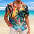 thumbnail image 2 of Shirt For Men Casual Fashion Summer Short Sleeve Buttons Printed T Shirt Top S, 2 of 5