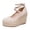 Beige, variant on Women's Boho Espadrille Wedges Cross Strap Closed Toe Sandals on Casual Sandals for Vacation Beach Wedding Red 9