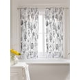 thumbnail image 3 of Grey Coastal Curtains 45 Inch Length, Sheer Curtains for Bedroom Living Room Window Summer Coral Shell Sea Beach Nautical Rod Pocket Voile Drapes Kitchen Curtains Small Half Window 42"x45" 2 Panels, 3 of 6