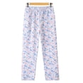 thumbnail image 4 of QNANSPI Women's Pajama Pants, Summer Sleep Pants for Women, Women Print Knit Soft Lightweight Sleep Pants Elastic Waist Breathable Casual Bottoms for Home, 4 of 5