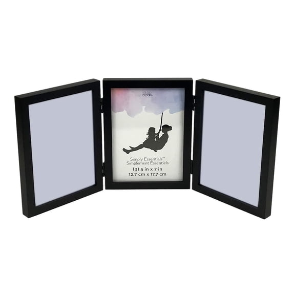Studio Decor 3 Opening Black 5" x 7" Hinged Frame, Simply Essentials, 12 Pack