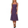 thumbnail image 2 of INSPIRE CHIC Women's Lace Prom Dress Straps Square Neck Sleeveless Formal Evening Cocktail Midi Dresses M Purple, 2 of 4
