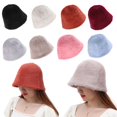 thumbnail image 4 of Thickened Winter Keep Warm Fisherman's Hat Lady's Cap Bucket Hat Faux Rabbit Fur WINE RED, 4 of 8