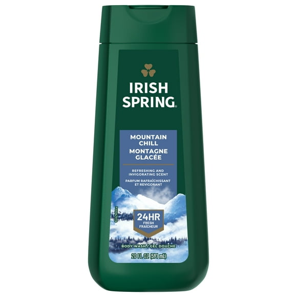 Irish Spring Mens Body Wash, Mountain Chill Body Wash for Men, Feel Fresh All Day, 4 Pack, 20 Oz Bottle