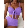 thumbnail image 5 of DOKOTOO Bikini Sets for Women High Waisted Seashell Textured 2 Piece Swimsuits Knotted Front Bathing Suits, 5 of 10