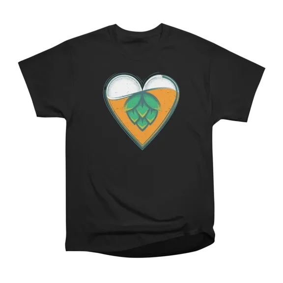 Beer Heart Hops T-Shirt Tee Gift For Him Merch For Her Apparel For Friend