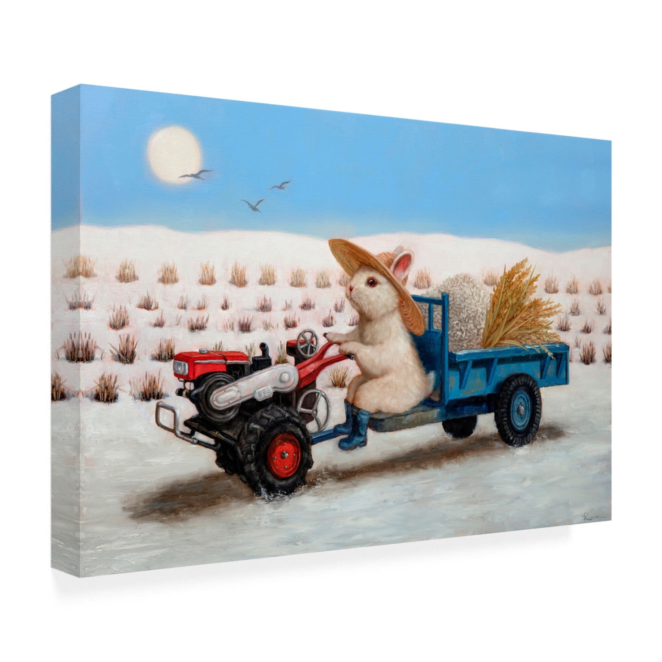 Canvas Wall Art - Lucia Heffernan 'Happy Farmer' Wall Art for Living Room, Bedroom, or Office Décor by Trademark Fine Art - 24 x 16 Inches