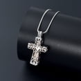 thumbnail image 5 of Forever in My Heart Corss Urn Necklace for Ashes, Stainless Steel Hollow Double Cross Cremation Urn Jewelry Memorial Necklace Pendant for Ashes for Women, 5 of 7