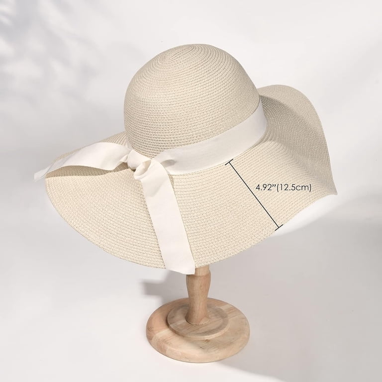 Wide Brim Sun Hat UPF 80 Foldable Packable Paper Straw Aloohaidyvio Sun Hats for Women Summer Wide Brim UV UPF 80+  main image 2
