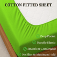 thumbnail image 2 of Amay 100% Organic Cotton Split King Fitted Sheet - 500 Thread Count (39"x80" Each, 2 Pieces) - Ultra Soft, Cooling & Breathable Bed Sheet - Durable Long-Lasting Fabric - (Parrot Green, 1 Piece), 2 of 7