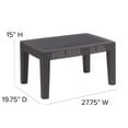 thumbnail image 4 of Afuera Living Wicker Plank Top Patio Coffee Table in Dark Gray, 4 of 8
