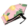 thumbnail image 5 of Lemon Leaves Flowers Compact Folding Umbrella for Rain Windproof Travel Umbrella UPF 50+ Lightweight Packable Arc Size, 5 of 8