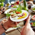 thumbnail image 6 of 6 Inch, 125 Count Compostable Disposable Paper Plates for Dessert, Cake, Appetizer, 6 of 6