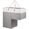 thumbnail image 2 of Stair Basket with Handle L-Shape Stair Baskets for Carpeted and Wooden Stairs 16.1×10.2×16.1 Inch Foldable Staircase Storage Organizer Cotton Linen Stair Step Storage Organizer for Office Home Decor, 2 of 10