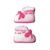 Large Pink Booties Molded Sugar Cake/Cupcake Decorations - 12 ct