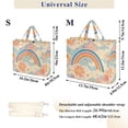 thumbnail image 2 of FORMRS Womens Corduroy Tote Bag Crossbody Shoulder Handbag with Pocket, Pink Retro Sun, 2 of 7