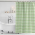 thumbnail image 4 of Sage Green Waterproof Fabric Shower Curtain,Grid Checkered Plaid Gingham Lattice Trellis Waterproof Fabric Shower Curtain for Bathroom Curtains Bathtubs Shower Curtains with 12 Hooks Stall 54x78in, 4 of 8