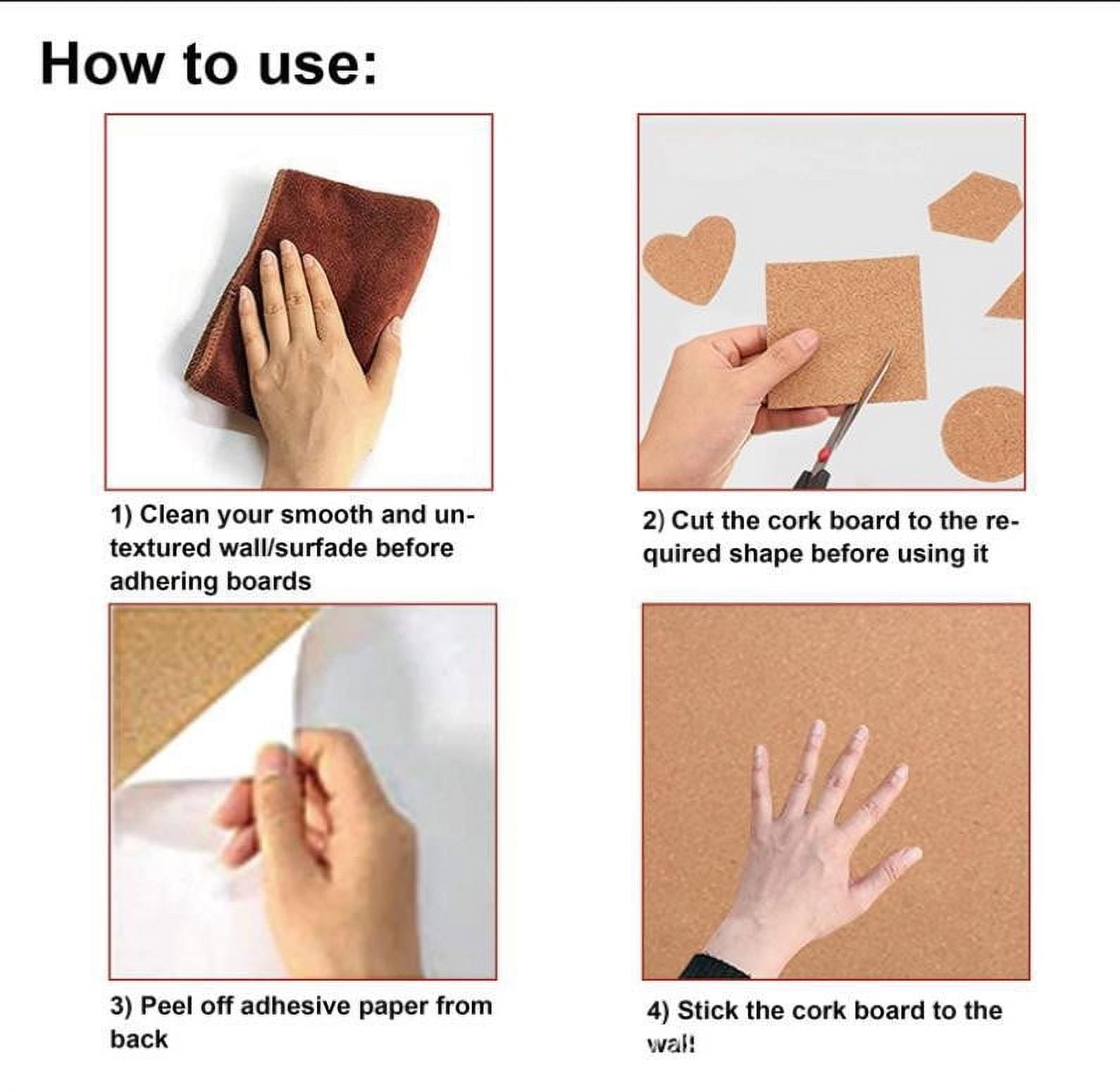 Self Adhesive Cork Board Roll 16X50 Inch Bulletin Board For Wall Furniture Photo Memo Backing Mat