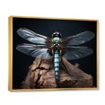 thumbnail image 2 of Designart "Blue Dragonfly Portrait I" Animals Floater Framed Wall Decor, 2 of 7
