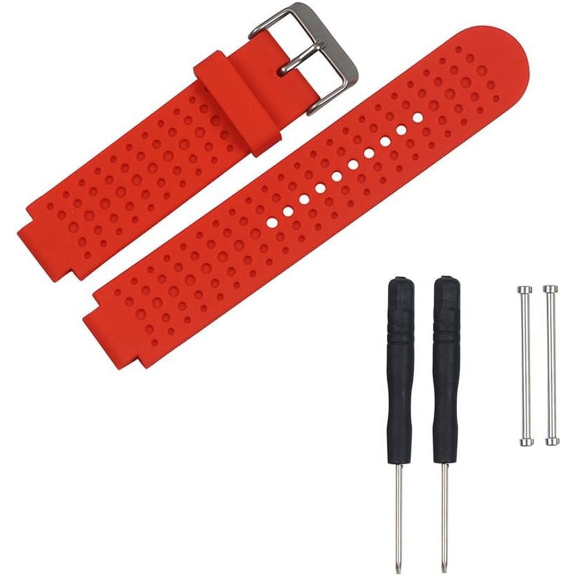 Tianle Compatible With Forerunner 220 230 235 630 620 735 Bands - Silicone Replacement Wrist Watch Band with Tool Kit Compatible With Garmin Forerunner 220/230/235/620/630/735XT, Red