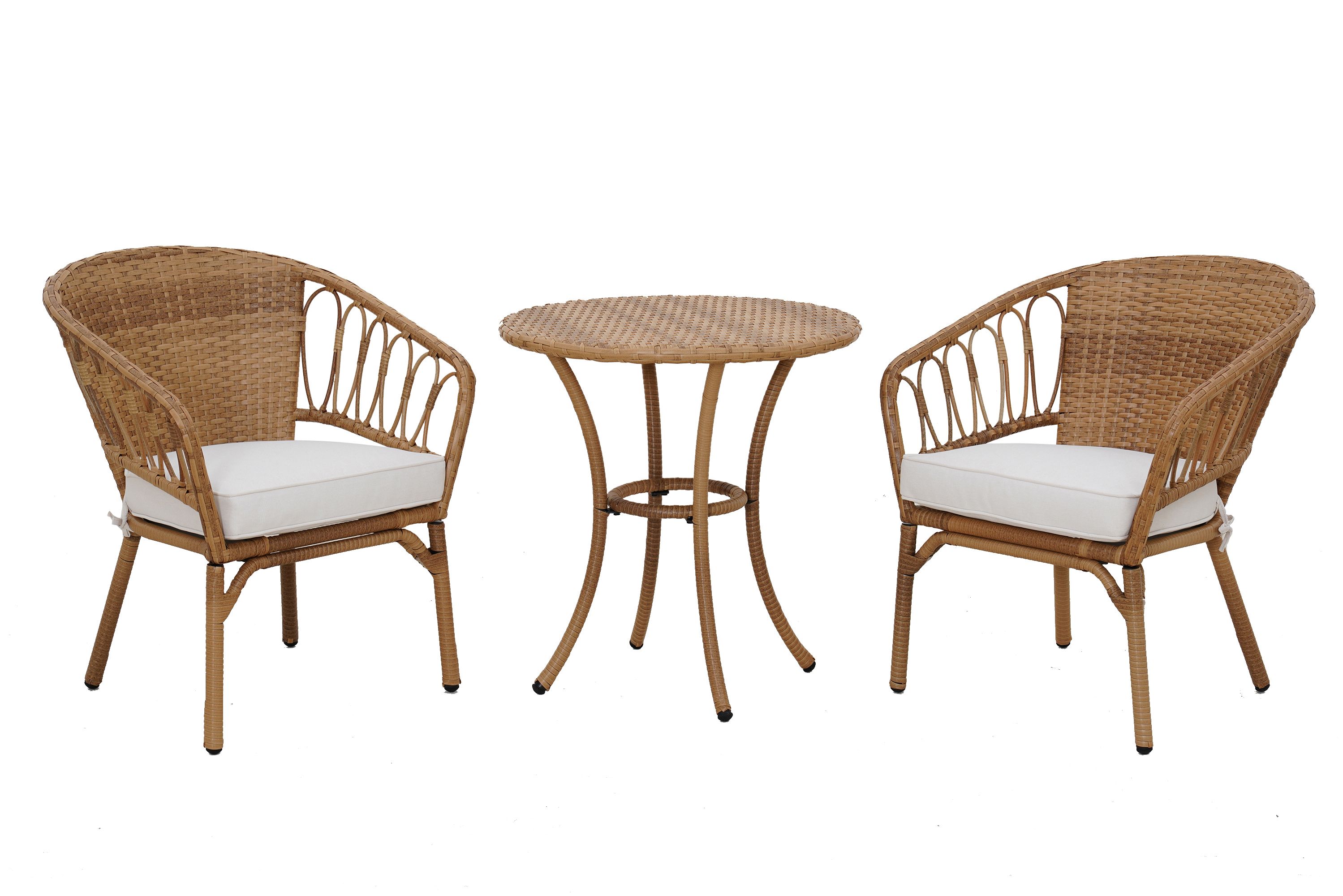 Better Homes & Gardens Willow Sage 3-Piece Bistro Set with Wicker Table, Beige - image 2 of 7