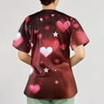 thumbnail image 4 of Plus Size Scrub Top,Women's V-Neck Valentine's Day Printed Fashion Loose-Fit Short-Sleeve Nursing Scrubs Top with Pockets - White - XXL, 4 of 5