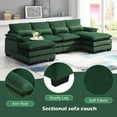 thumbnail image 5 of JONPONY 109.8" U Shaped Couch, 4 Seat Sectional with 4 Throw Pillows, Convertible Upholstery Symmetrical SofÃ¡,High Dense Memory Foam with Double Chaise Lounge &Memory Foam for Living Room, Green, 5 of 10