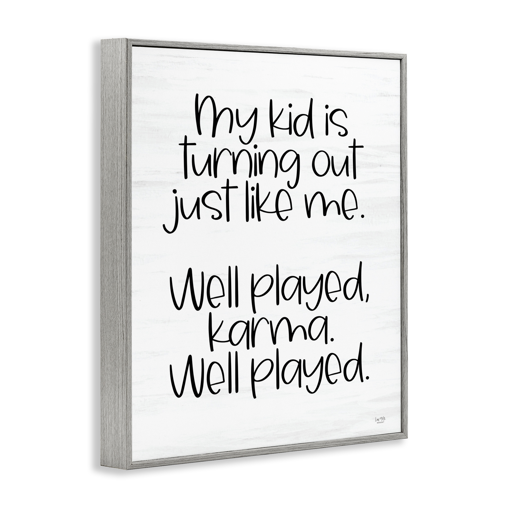 Stupell Industries Kid Karma Phrase Typography Painting Gray Framed Art Print Wall Art, 24 x 30