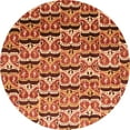 thumbnail image 1 of Ahgly Company Tapis d'Intérieur Ronds Abstraits Orientaux Orange, 3 Pieds Rond, 1 of 6