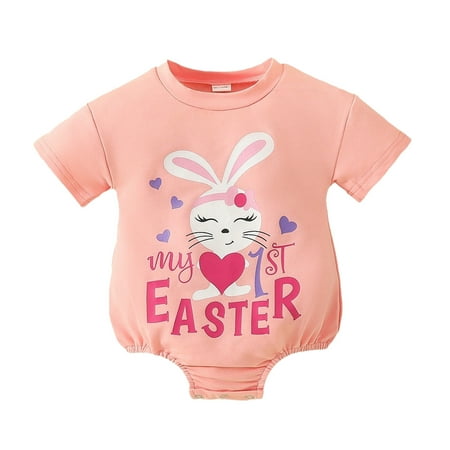 

Boys Girls Easter Short Sleeve Letter Printed Pullover Romper Sweatshirt Bodysuits Baby Clothing 0-3 Months Baby Boy Clothes My First Halloween