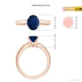 thumbnail image 3 of ANGARA Natural 2 Ct Tapered Shank Oval Solitaire Sapphire Ring in 14K Rose Gold for Women (Size-9x7mm) | September Birthstone, Anniversary, Jewelry Gift for Women | Natural Blue Sapphire Ring, 3 of 8