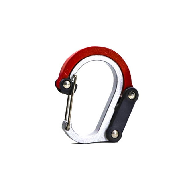 Greeniant Mosquetón para exteriores Plegable Rotación de 360 grados Hebilla de correas para acampar Escalada Rojo