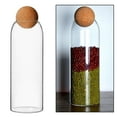 thumbnail image 3 of Tarro de almacenamiento con tapa de madera, recipiente hermético transparente, botella de vidrio. 1300ml, 3 of 8
