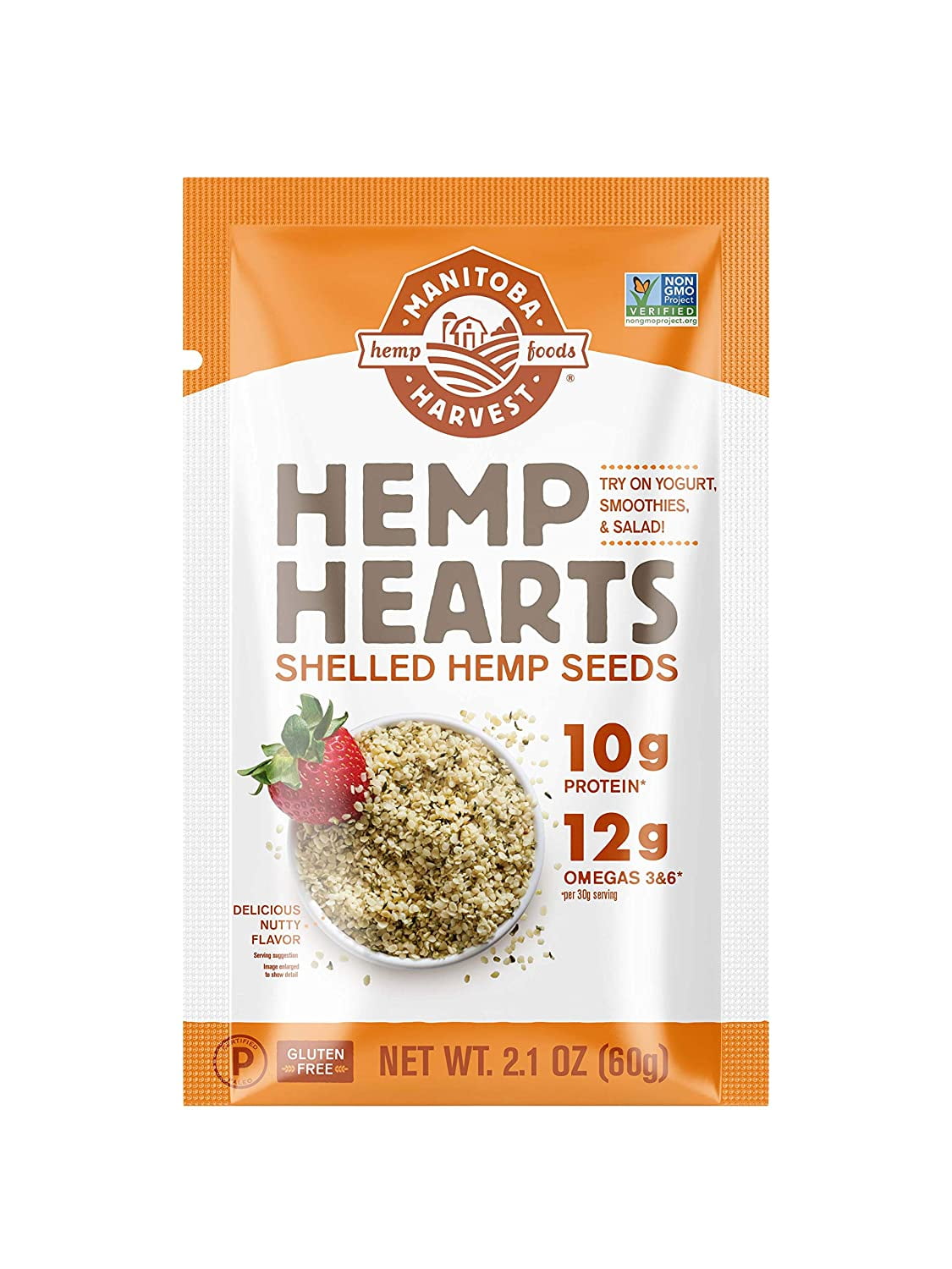 Manitoba Harvest Hemp Hearts Raw Shelled Hemp Seeds, 2.1oz (Pack of 12
