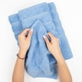 thumbnail image 5 of American Soft Linen Luxury Turkish Hand Towel Set, 100% Cotton 4 Piece Hand Face Towels for Bathroom and Kitchen, Sky Blue, 5 of 9