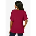 thumbnail image 2 of Jessica London Women's Plus Size Stretch Knit Flutter Sleeve Tunic, 2 of 3