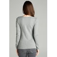 thumbnail image 6 of Emmalise Women's Casual Basic V-Neck Tshirt Long Sleeves Tee Top - Junior and Plus Sizes, 6 of 6