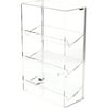 Plymor Clear Acrylic Locking Display Case With 3 Angled Shelves, 15.75" H x 10.25" W x 5" D