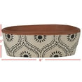 thumbnail image 5 of Foreside Home & Garden Natural Handthrown Oval Terracotta Planter with Handpainted Block Pattern, 5 of 7