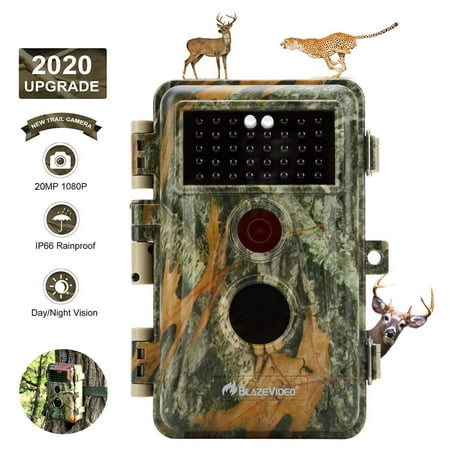 Game Camera & Deer Hunting Trail Cam 20 MP 1080P H.264 Video with Night Vision No Flash Infrared Waterproof Motion Activated Wildlife Tracking & Home Security Time Lapse and Photo & Video (Best Trail Camera Reviews 2019)
