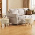 thumbnail image 5 of LEDREM Footstool Round Storage Ottoman with Teddy Fleece Seat,  Footrest and Small Table for Living Room and Hallway, Summer Sand, 5 of 8