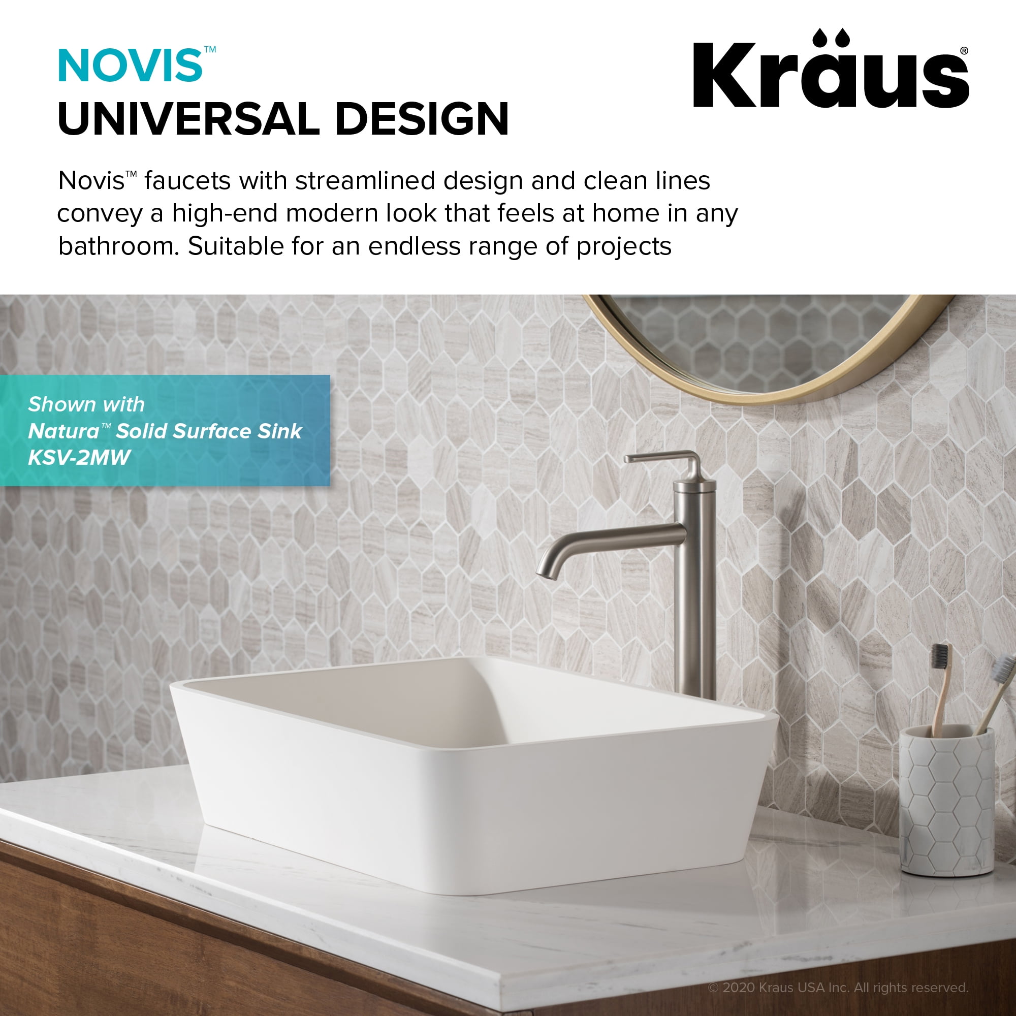 Ramus™ Single Handle Vessel Bathroom Sink Faucet with Pop-Up Drain in Spot Free Stainless Steel (2-Pack)