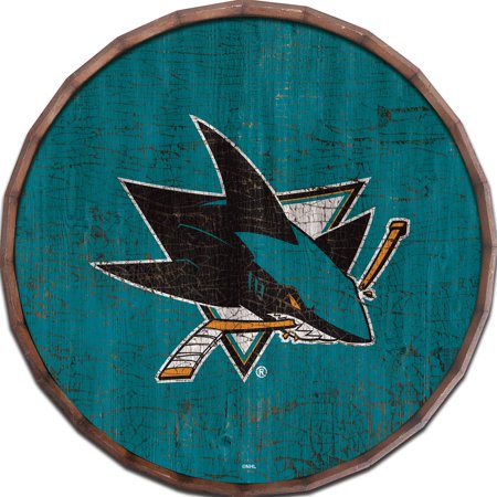 San Jose Sharks 24 Cracked Color Barrel Top Sign