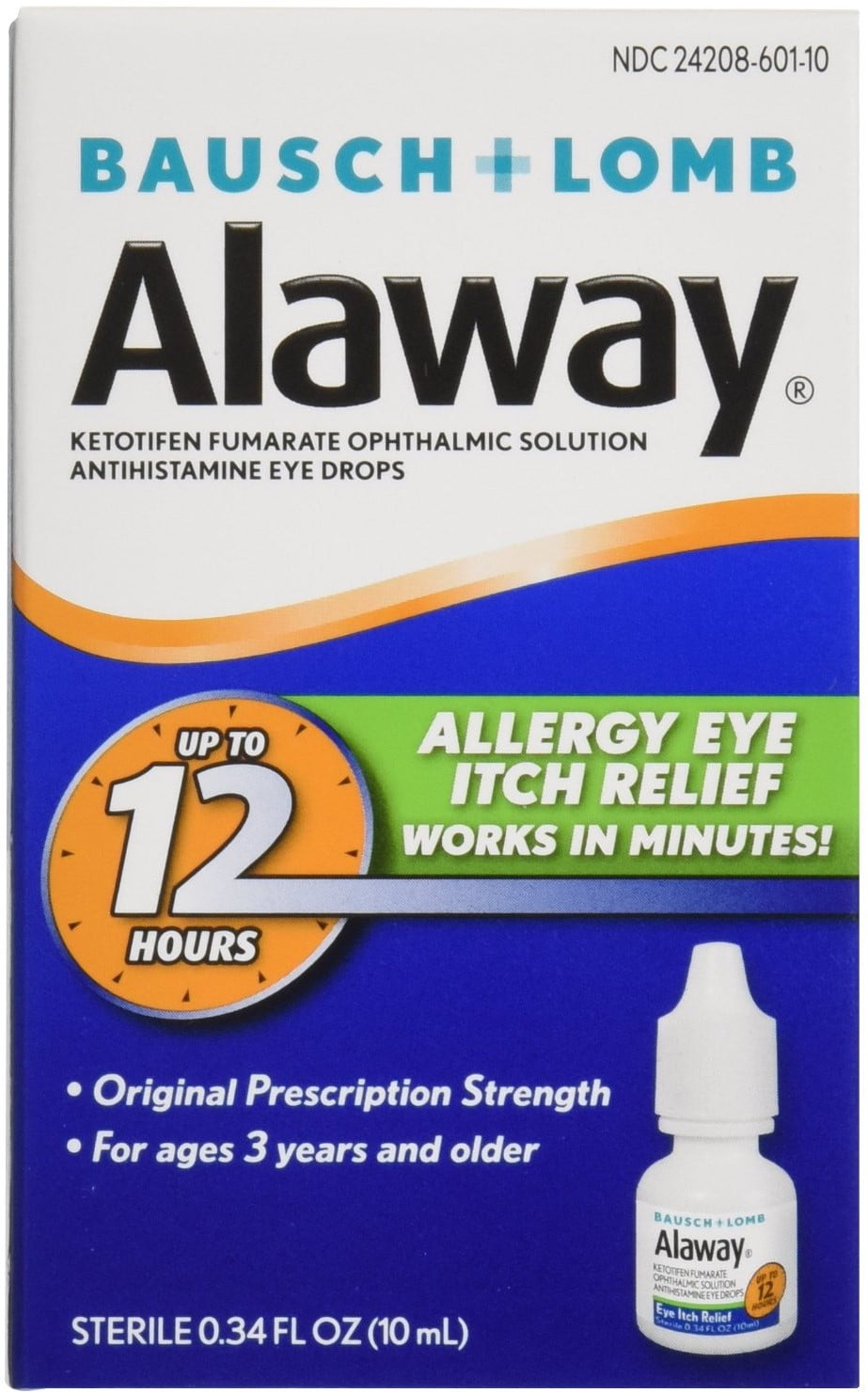 2 Pack Bausch & Lomb Alaway Eye Itch Relief Drops 0.34 oz Walmart