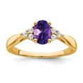thumbnail image 1 of 14K Yellow Gold Amethyst and Real Diamond Ring, 1 of 1