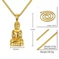 thumbnail image 2 of 18K Gold Plated Buddha Statue Pendant Men's Stainless Steel Religious Necklace, 2 of 6