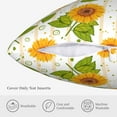 thumbnail image 5 of ZICANCN Elegant Sunflower Yellow Floral Throw Pillow Covers, Bed Couch Sofa Knit Decorative Pillow Covers for Living Room Farmhouse, 26"x26", 5 of 8